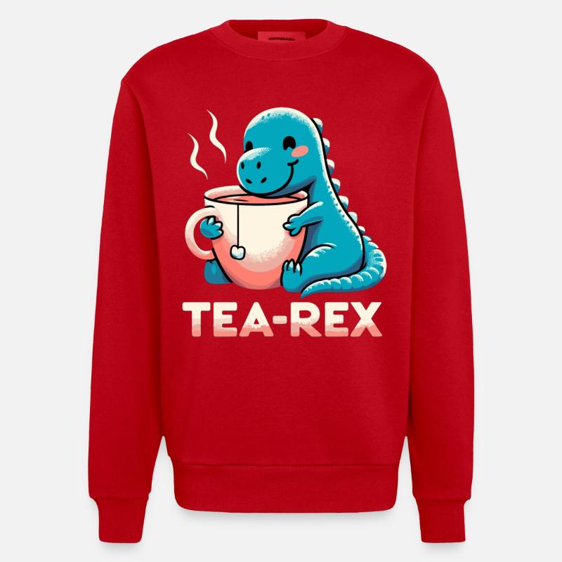 Tee Rex Tee-Rex Teetrinker Geschenk - Heavyweight Oversized Organic Crew Neck Made in EU - Rot