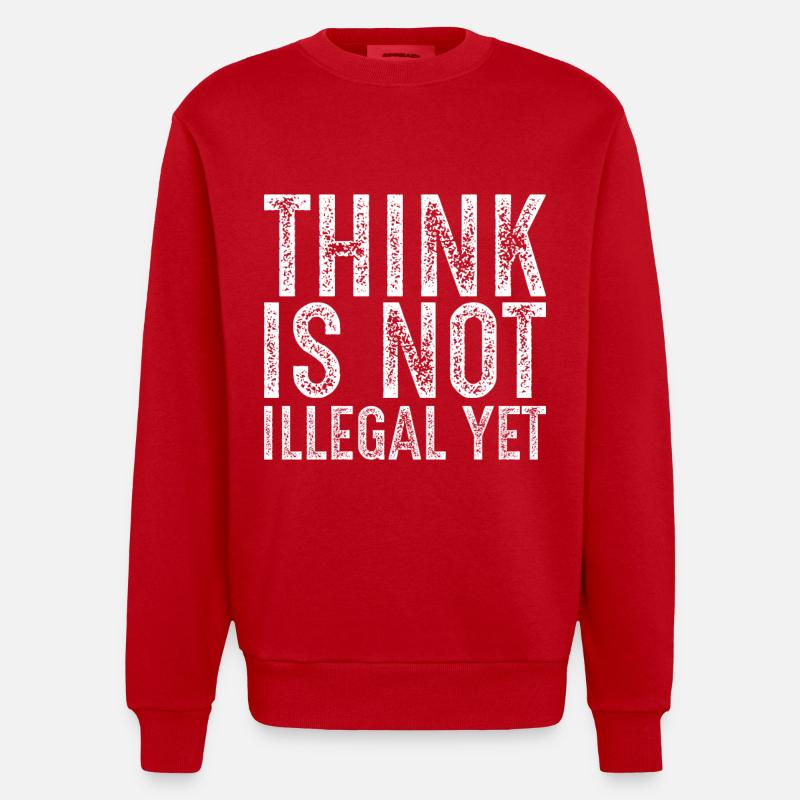 think is not illegal yet - Heavyweight Oversized Organic Crew Neck Made in EU - red
