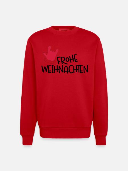 Merry Christmas - Heavyweight Oversized Organic Crew Neck Made in EU - red