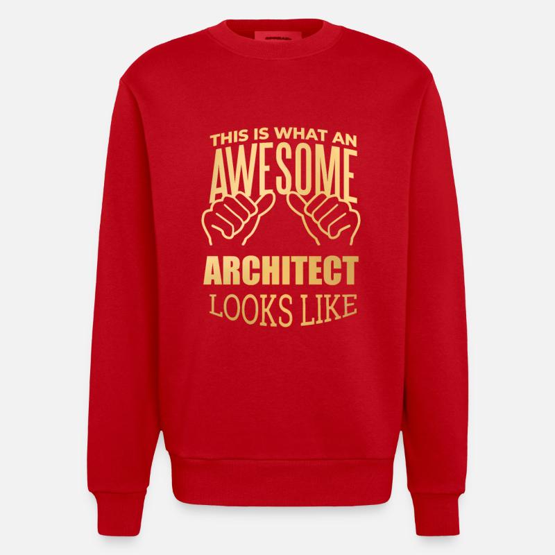 architecte - Sweat bio épais oversize fabriqué en UE - rouge