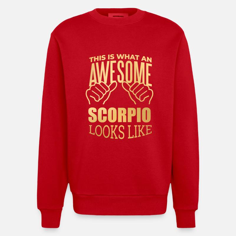 Scorpio - Heavyweight Oversized Organic Crew Neck Made in EU - red