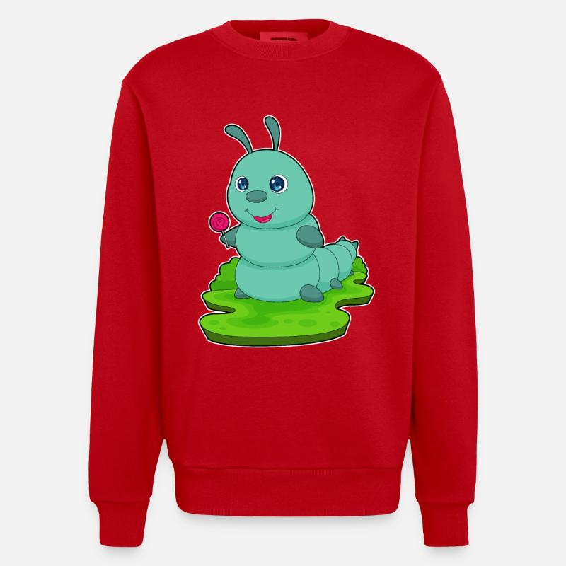 Sucette chenille - Sweat bio épais oversize fabriqué en UE - rouge