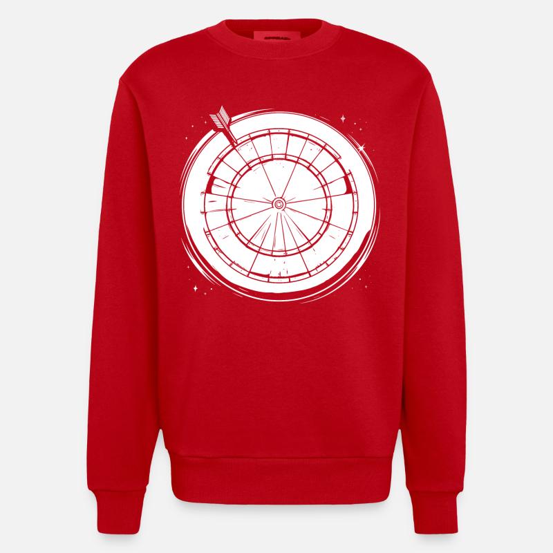 Dessin de fléchettes - Sweat bio épais oversize fabriqué en UE - rouge
