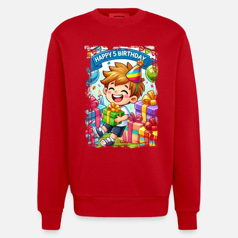 Joyeux 5e anniversaire - Sweat bio épais oversize fabriqué en UE - rouge