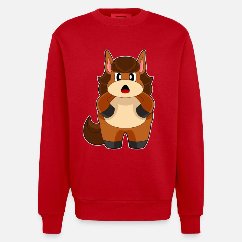 Cheval Dick - Sweat bio épais oversize fabriqué en UE - rouge