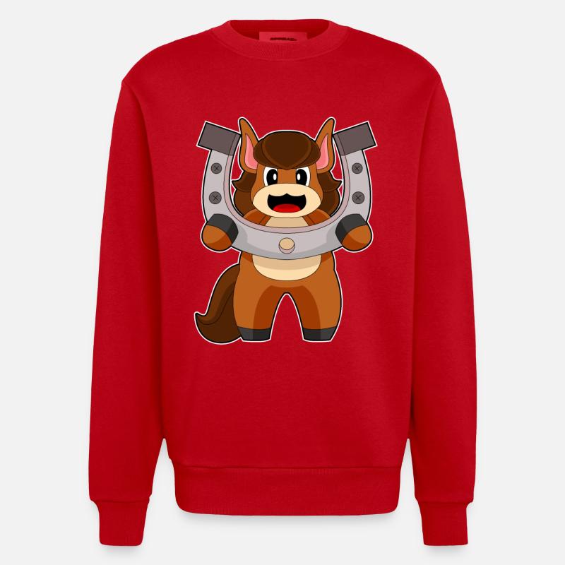 Cheval Fer à cheval - Sweat bio épais oversize fabriqué en UE - rouge