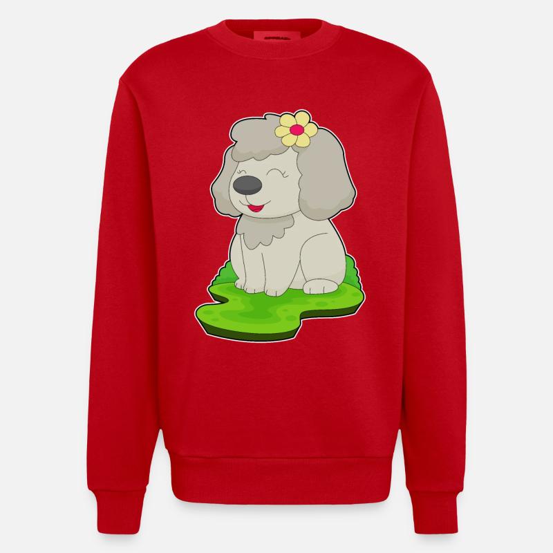 Fleur de chien - Sweat bio épais oversize fabriqué en UE - rouge