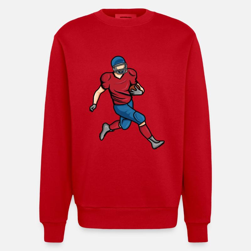 Dessin de garçon de football - Sweat bio épais oversize fabriqué en UE - rouge
