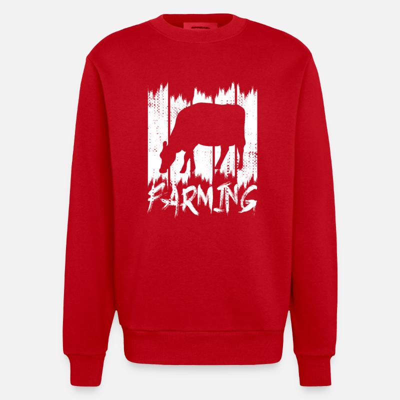 Rinderbauer - Heavyweight Oversized Organic Crew Neck Made in EU - Rot