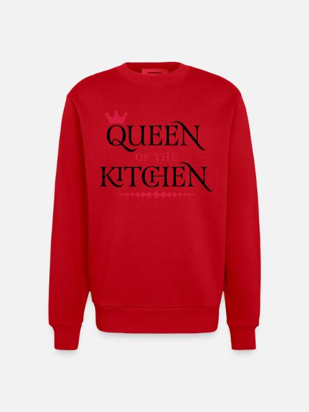 Queen of the Kitchen - Heavyweight Oversized Organic Crew Neck Made in EU - red