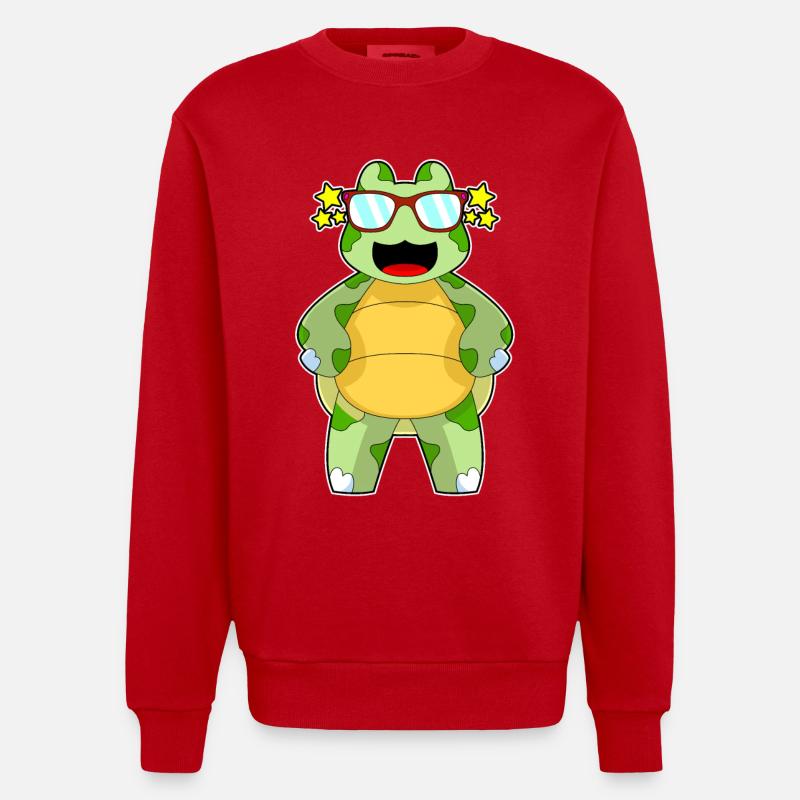 Turtle Sunglasses - Heavyweight Oversized Organic Crew Neck Made in EU - red