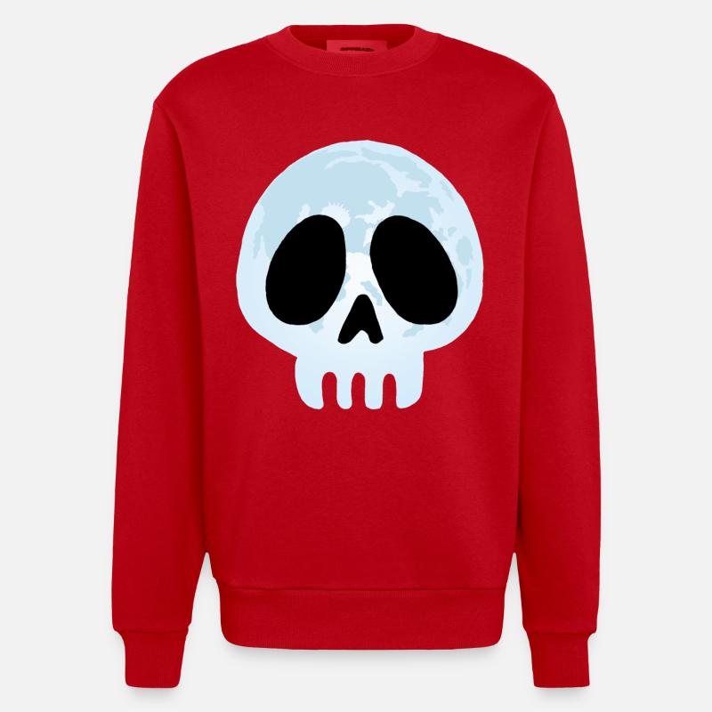 Crâne de la lune - Sweat bio épais oversize fabriqué en UE - rouge