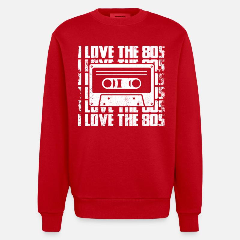 J’adore les années 80 - Sweat bio épais oversize fabriqué en UE - rouge