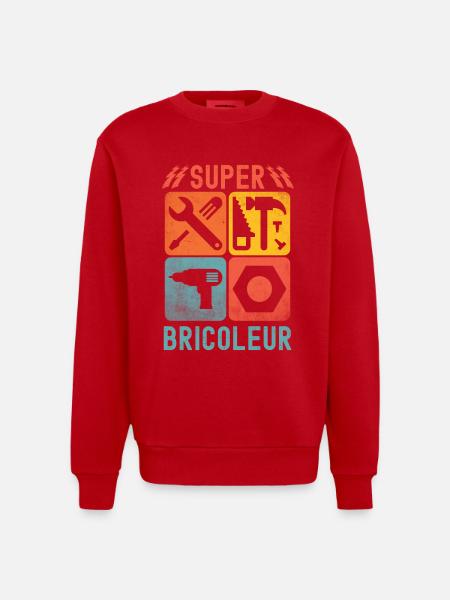 Super bricoleur - Sweat bio épais oversize fabriqué en UE - rouge
