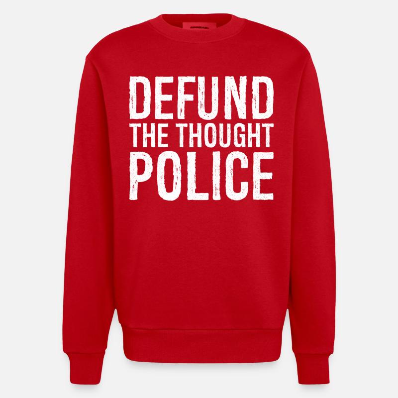 Deft die Gedankenpolizei - Heavyweight Oversized Organic Crew Neck Made in EU - Rot
