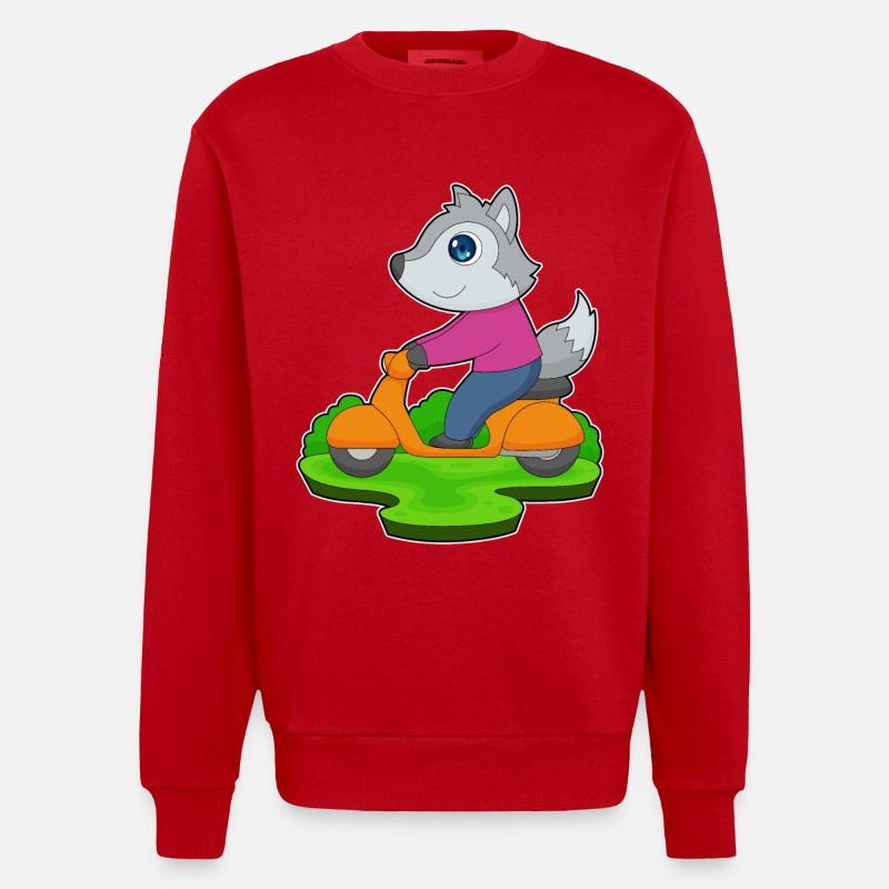 Trottinette Wolf - Sweat bio épais oversize fabriqué en UE - rouge