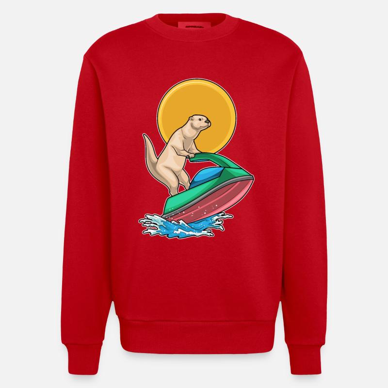 Jet ski d’été Otter - Sweat bio épais oversize fabriqué en UE - rouge