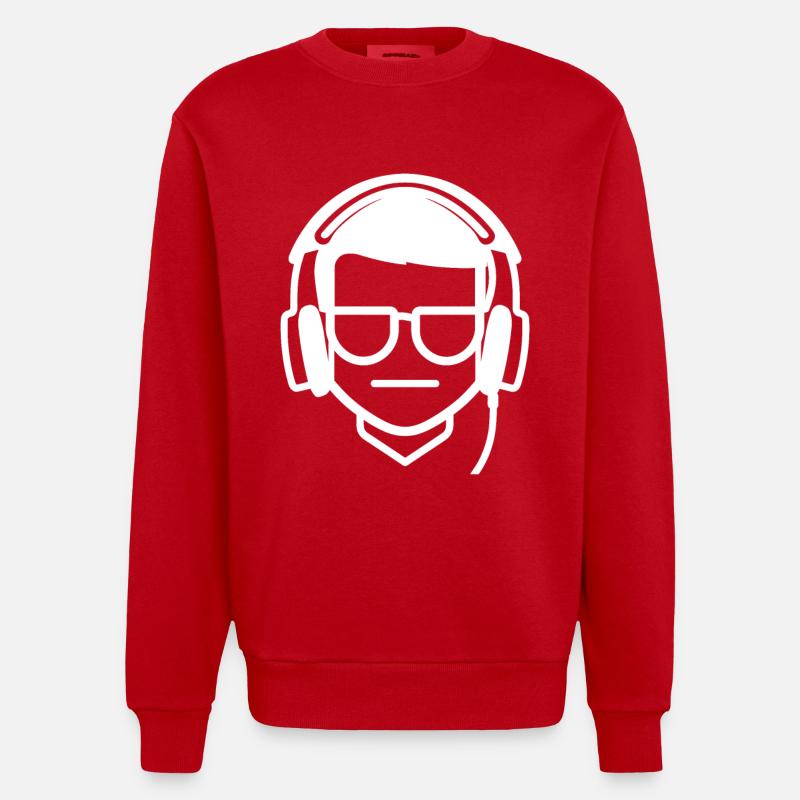 Dessin de geek de jeu - Sweat bio épais oversize fabriqué en UE - rouge
