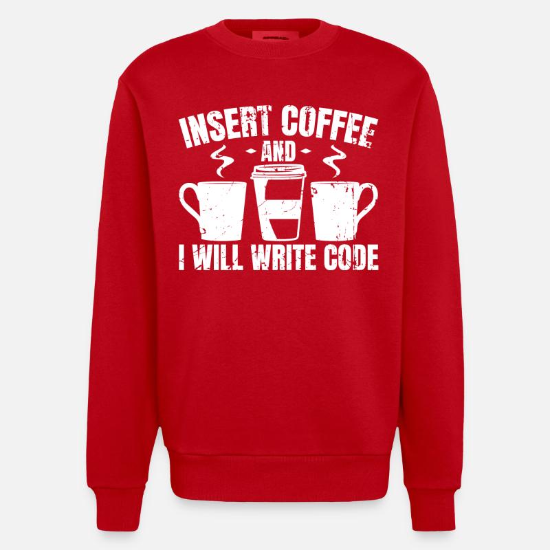 Programmierer Lustige Witze - Heavyweight Oversized Organic Crew Neck Made in EU - Rot