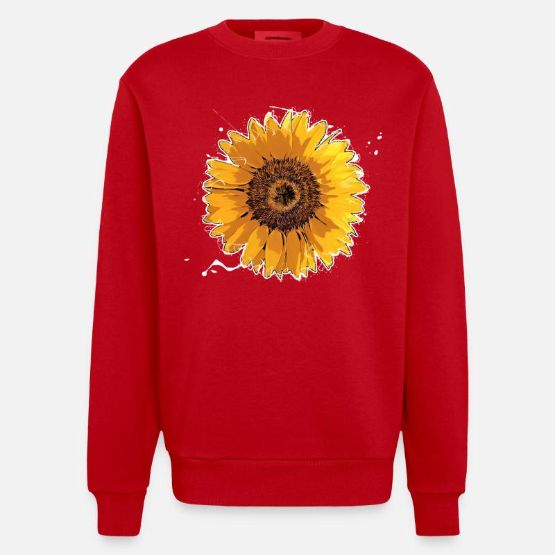 Sonnenblume - Heavyweight Oversized Organic Crew Neck Made in EU - Rot