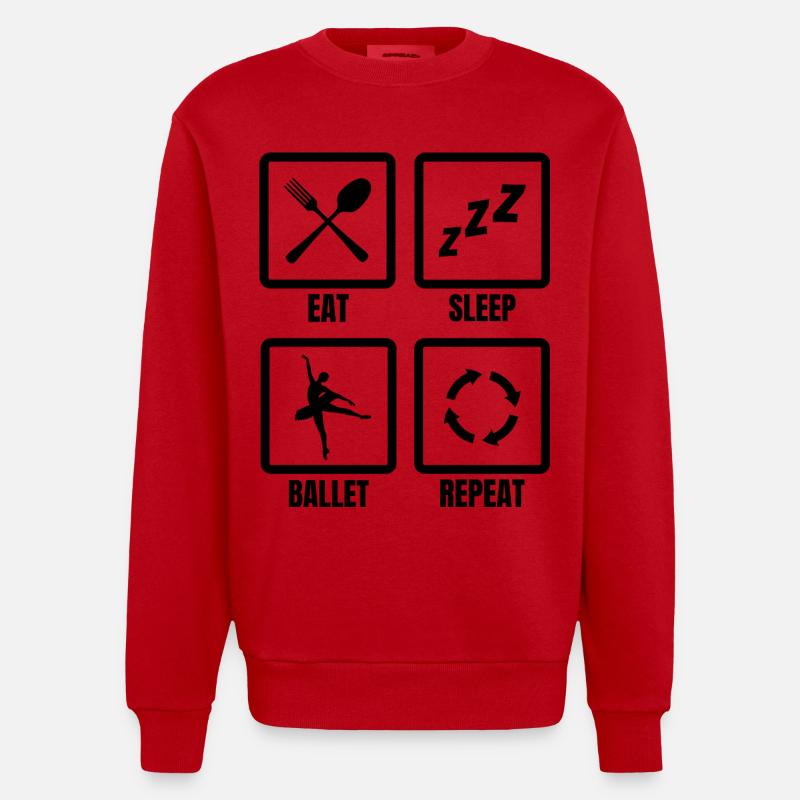 Routine de ballet - Sweat bio épais oversize fabriqué en UE - rouge