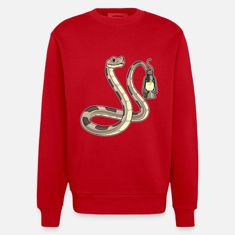 Lanterne serpent - Sweat bio épais oversize fabriqué en UE - rouge