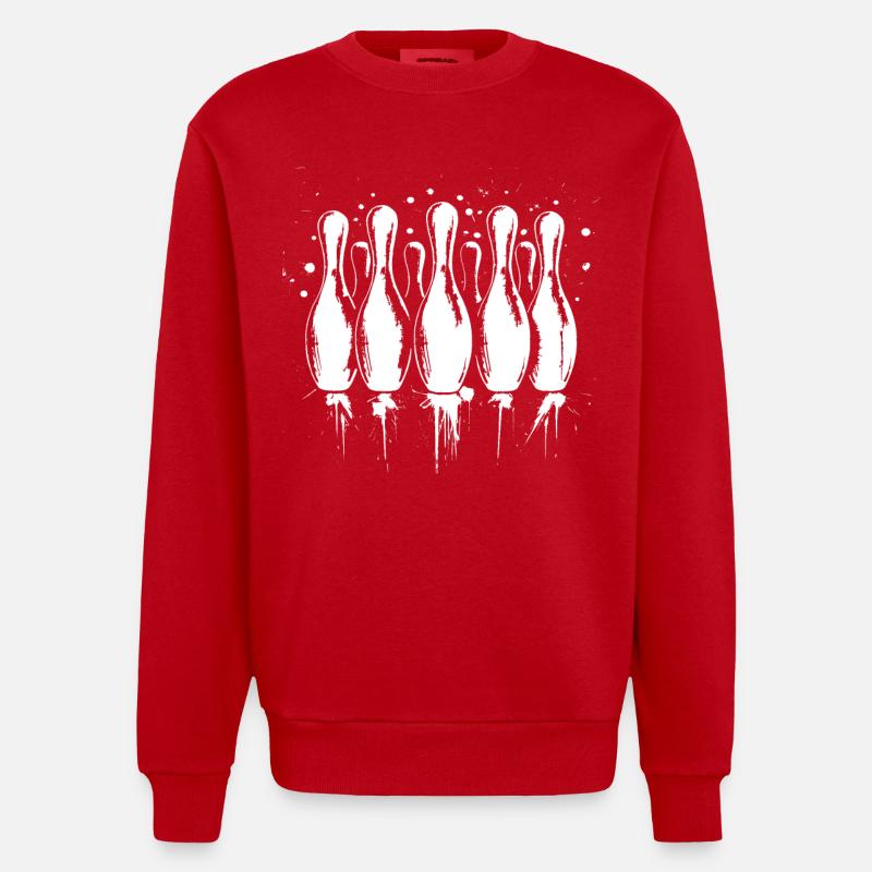 Graphiques de bowling - Sweat bio épais oversize fabriqué en UE - rouge