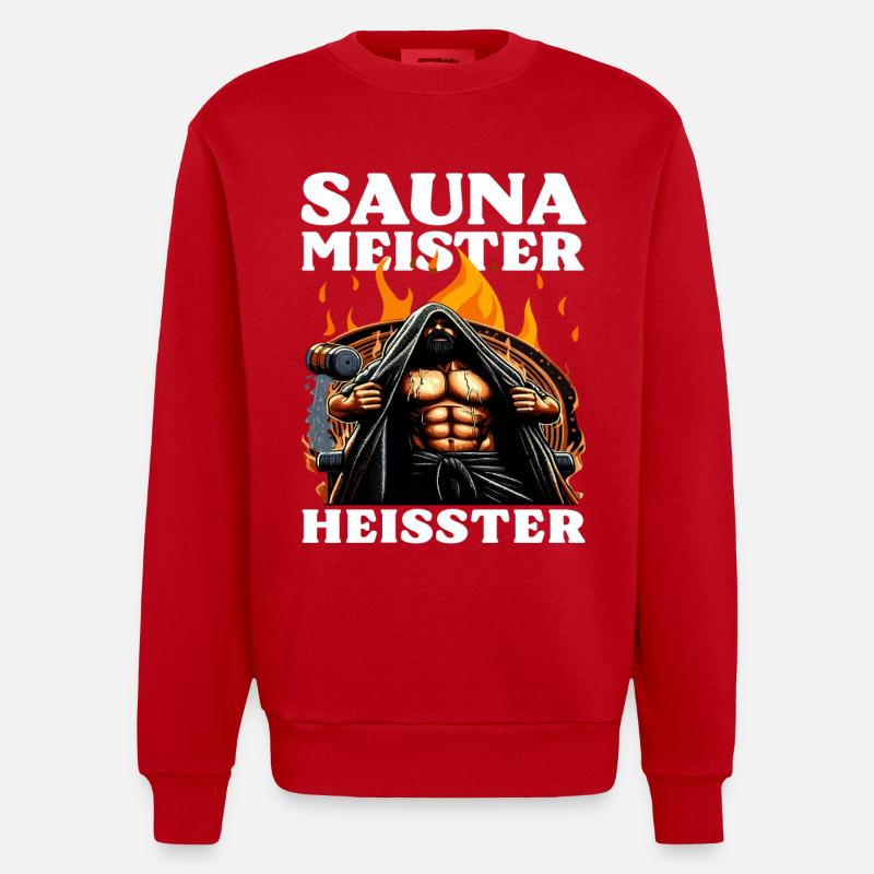 Sauna Master Heisser - Infusion Master - Heavyweight Oversized Organic Crew Neck Made in EU - red