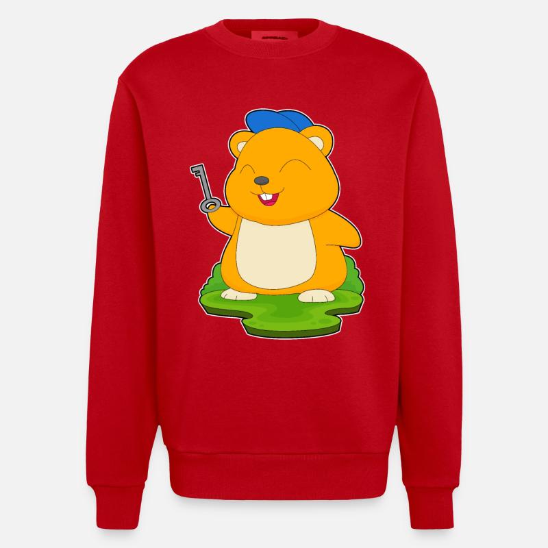 Clé du hamster - Sweat bio épais oversize fabriqué en UE - rouge