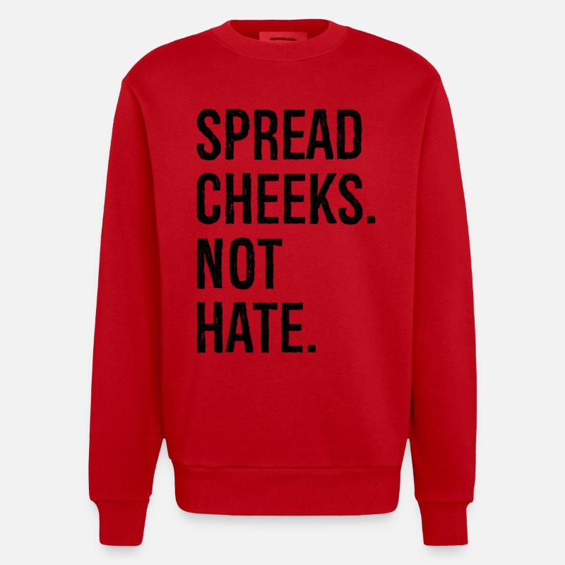 spread cheeks not hate - Heavyweight Oversized Organic Crew Neck Made in EU - red