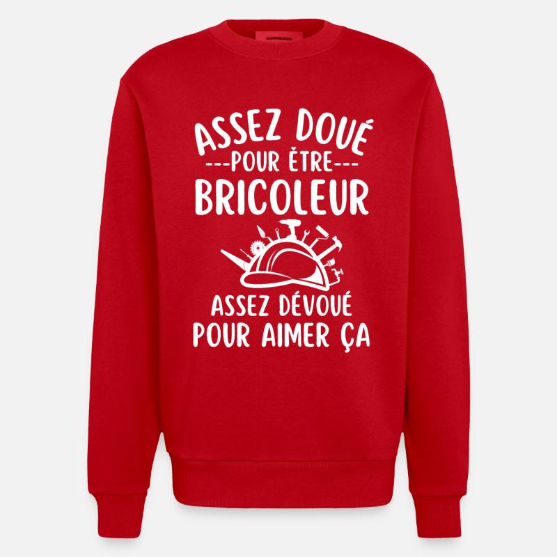 Bricoleur bricolage - Sweat bio épais oversize fabriqué en UE - rouge