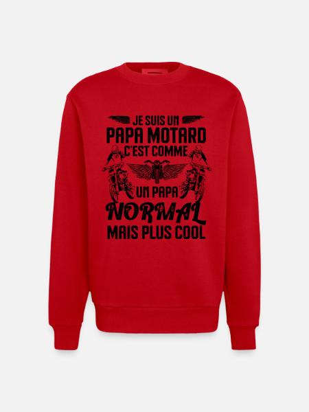 Papa motard cool - Sweat bio épais oversize fabriqué en UE - rouge