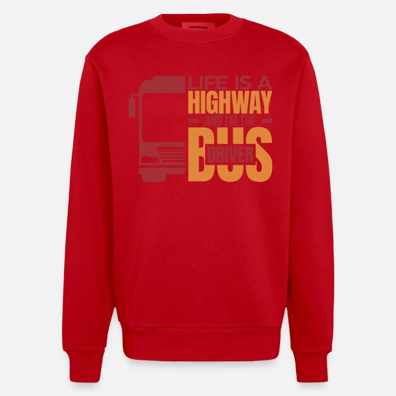 Profond chauffeur de bus disant - Sweat bio épais oversize fabriqué en UE - rouge
