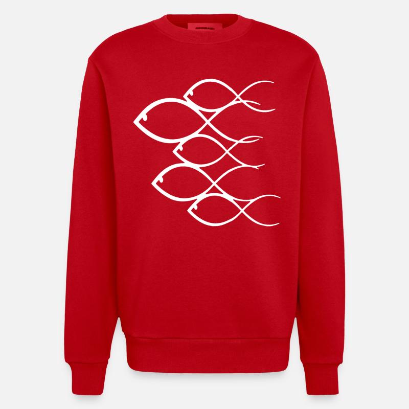 Schwarm Weißfische - Heavyweight Oversized Organic Crew Neck Made in EU - Rot