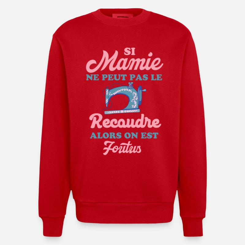 Mamie couturière - Sweat bio épais oversize fabriqué en UE - rouge