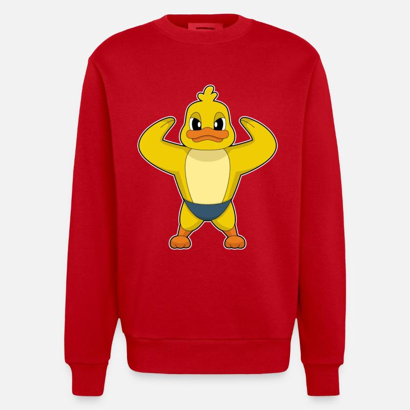Duck Bodybuilder Musculation - Sweat bio épais oversize fabriqué en UE - rouge