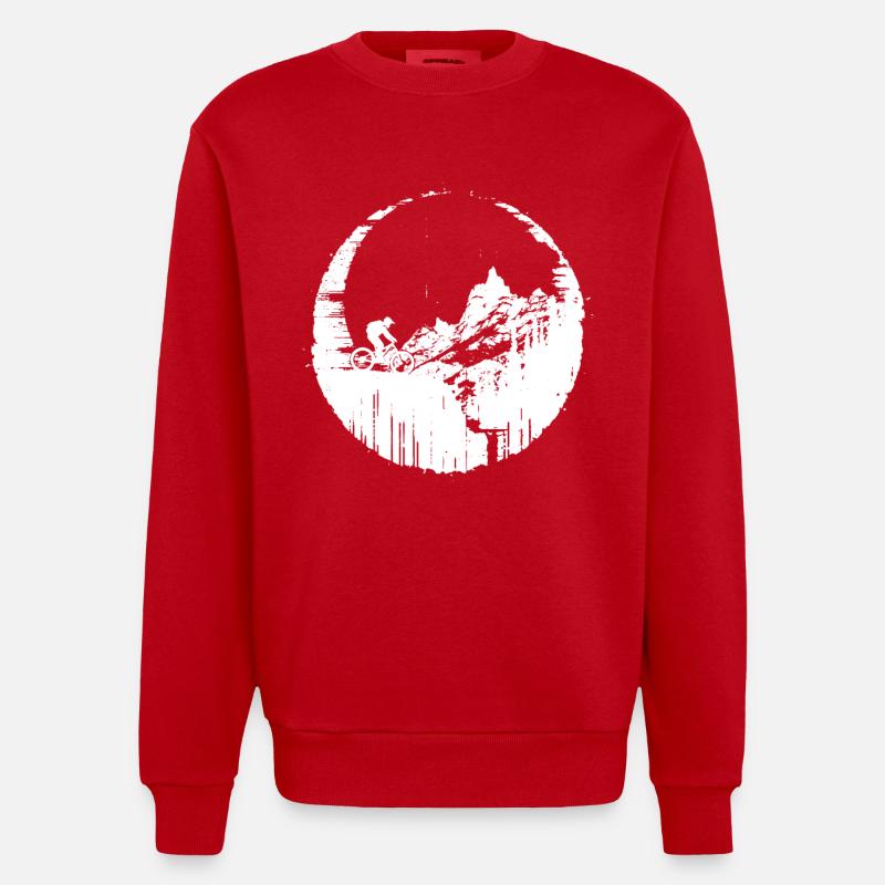 Amateurs de VTT - Sweat bio épais oversize fabriqué en UE - rouge