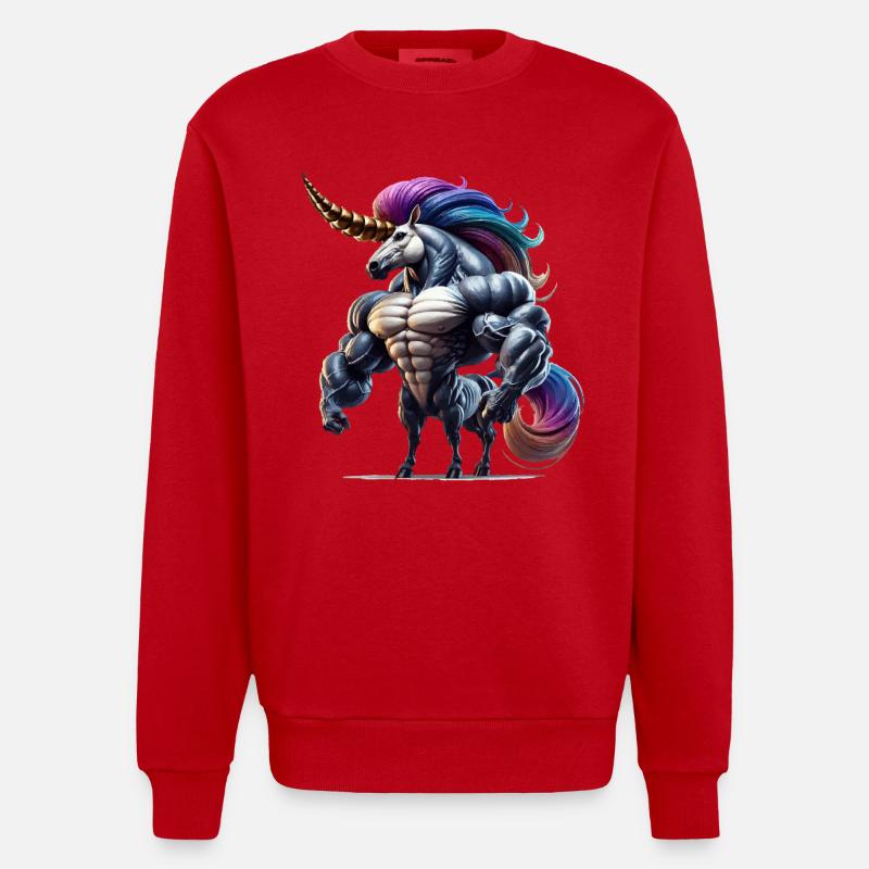 Super licorne - Sweat bio épais oversize fabriqué en UE - rouge
