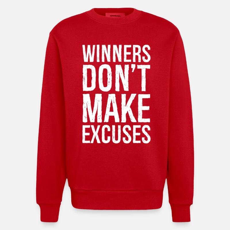 winners don't make excuses - Heavyweight Oversized Organic Crew Neck Made in EU - red