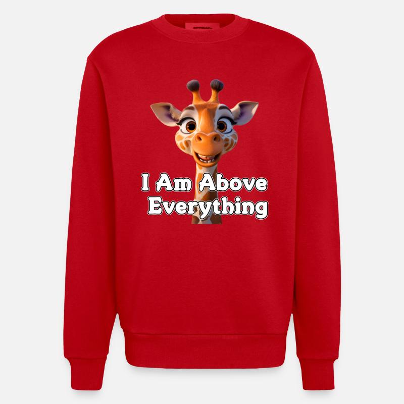 Giraffe mit Motivationsbotschaft - Heavyweight Oversized Organic Crew Neck Made in EU - Rot
