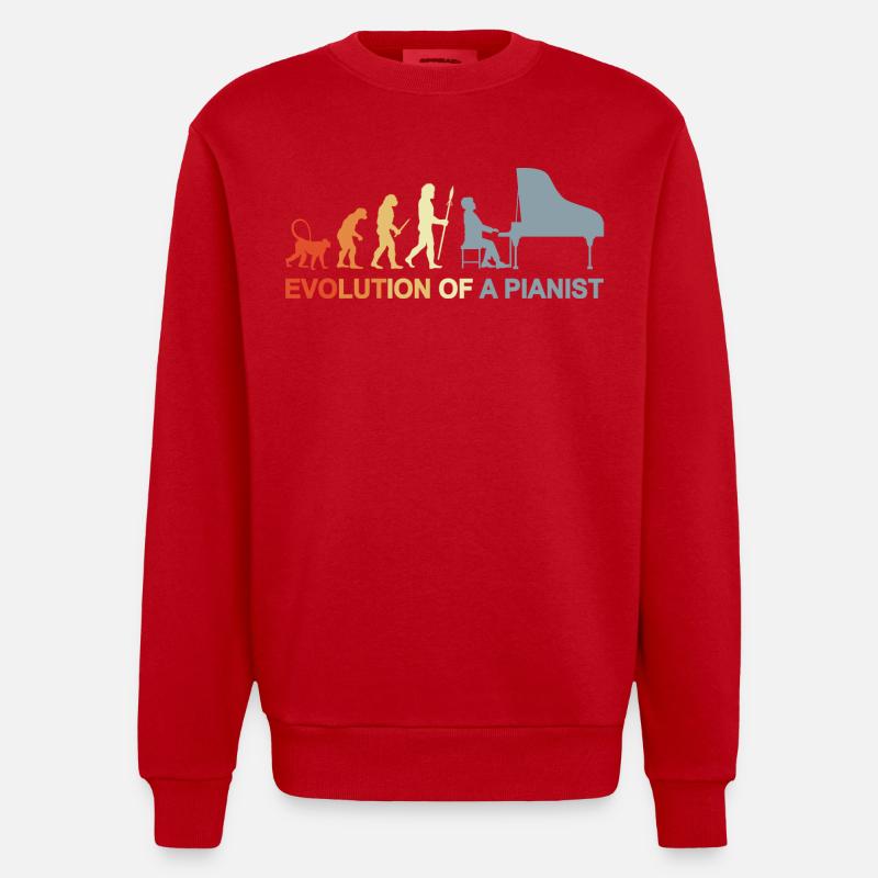 Piano Evolution - Heavyweight Oversized Organic Crew Neck Made in EU - Rot