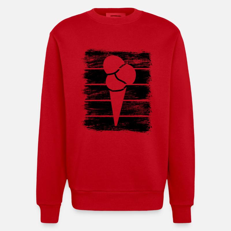 Eiswaffel - Heavyweight Oversized Organic Crew Neck Made in EU - Rot