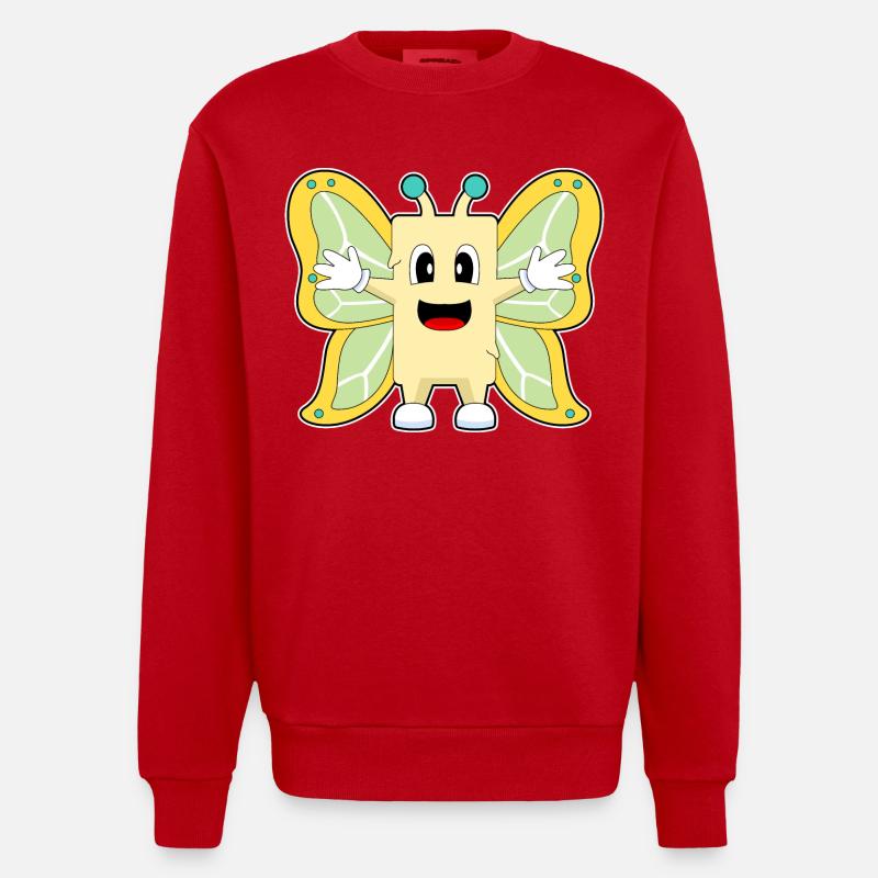 Beurre de papillon - Sweat bio épais oversize fabriqué en UE - rouge