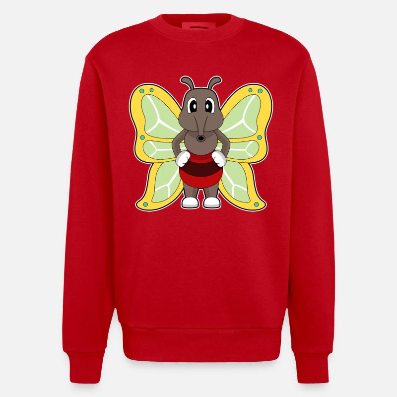 Moustique papillon - Sweat bio épais oversize fabriqué en UE - rouge