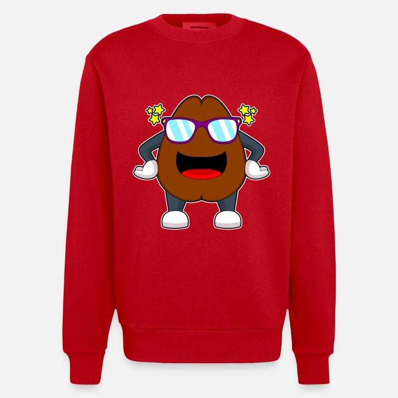 Kaffeebohne Kaffee Sonnenbrille - Heavyweight Oversized Organic Crew Neck Made in EU - Rot