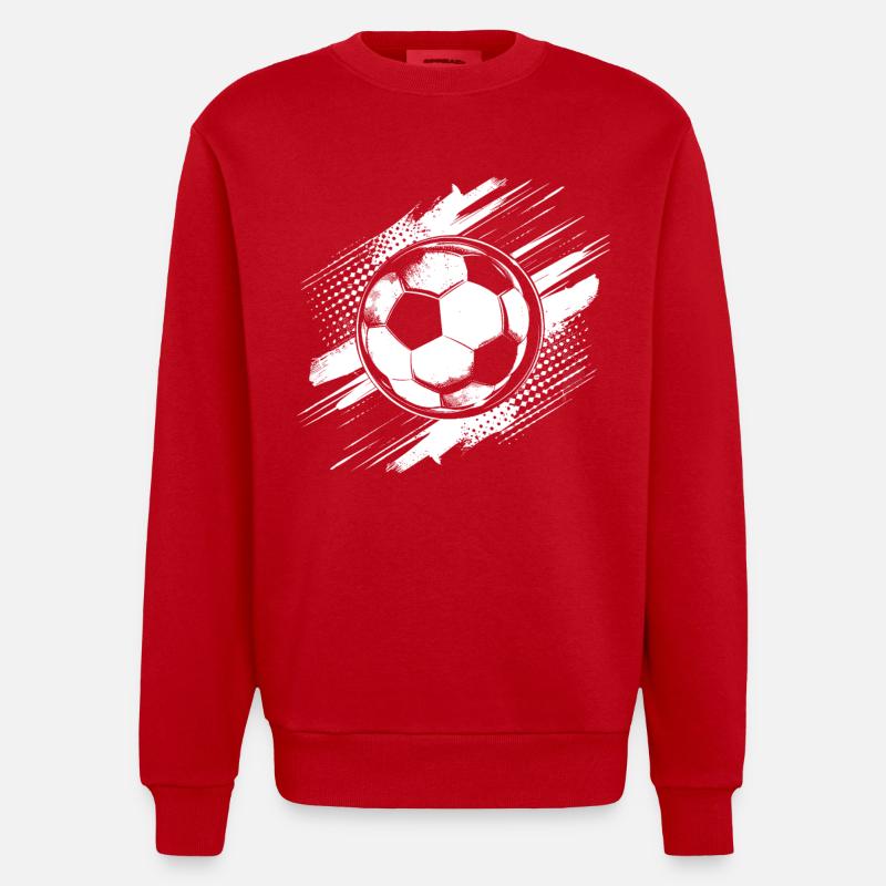 Fußball Grafik - Heavyweight Oversized Organic Crew Neck Made in EU - Rot