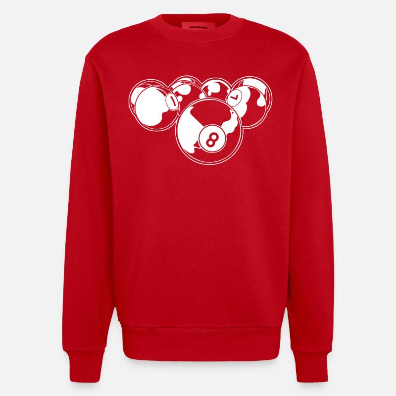 Billard à 8 boules - Sweat bio épais oversize fabriqué en UE - rouge