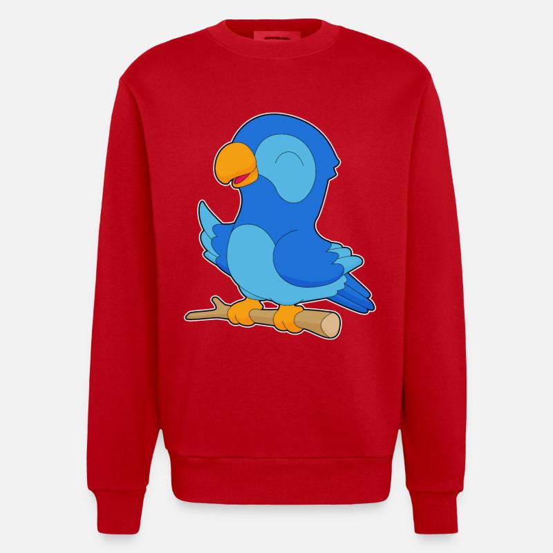 Branche Parrot - Sweat bio épais oversize fabriqué en UE - rouge