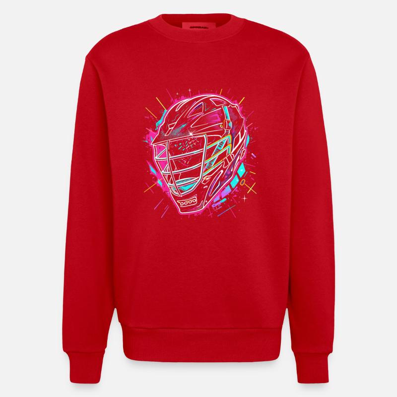 Lacrosse Helm Steamwave - Heavyweight Oversized Organic Crew Neck Made in EU - Rot