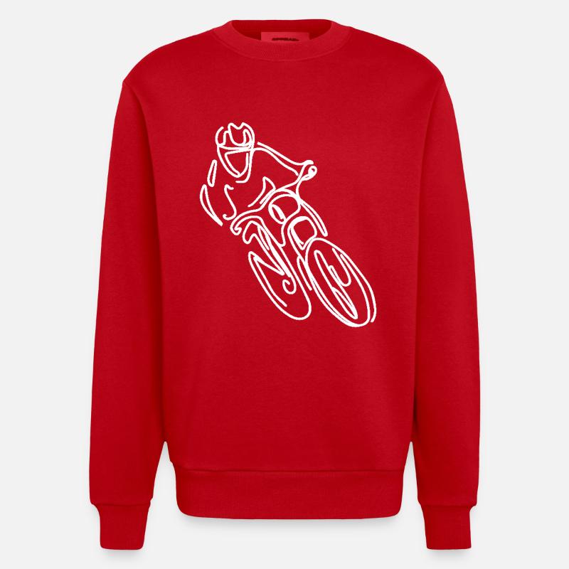 Dessin de VTT Freeride - Sweat bio épais oversize fabriqué en UE - rouge